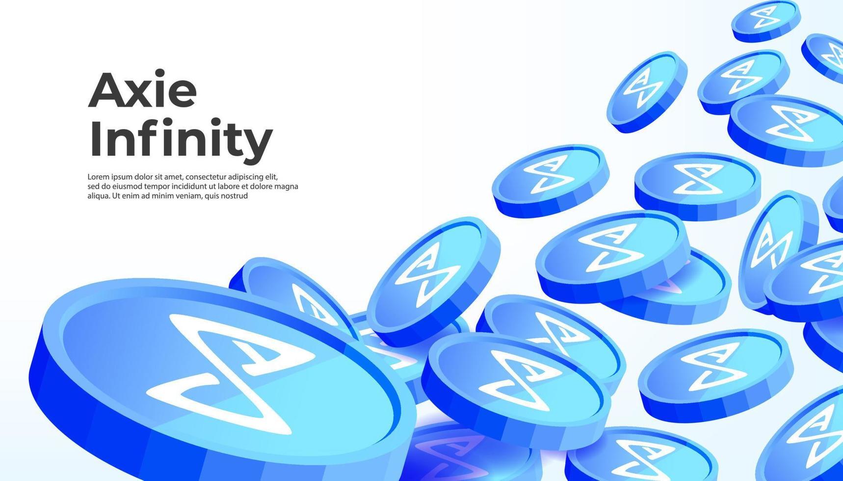 Axie Infinity AXS cryptocurrency concept banner background. vector