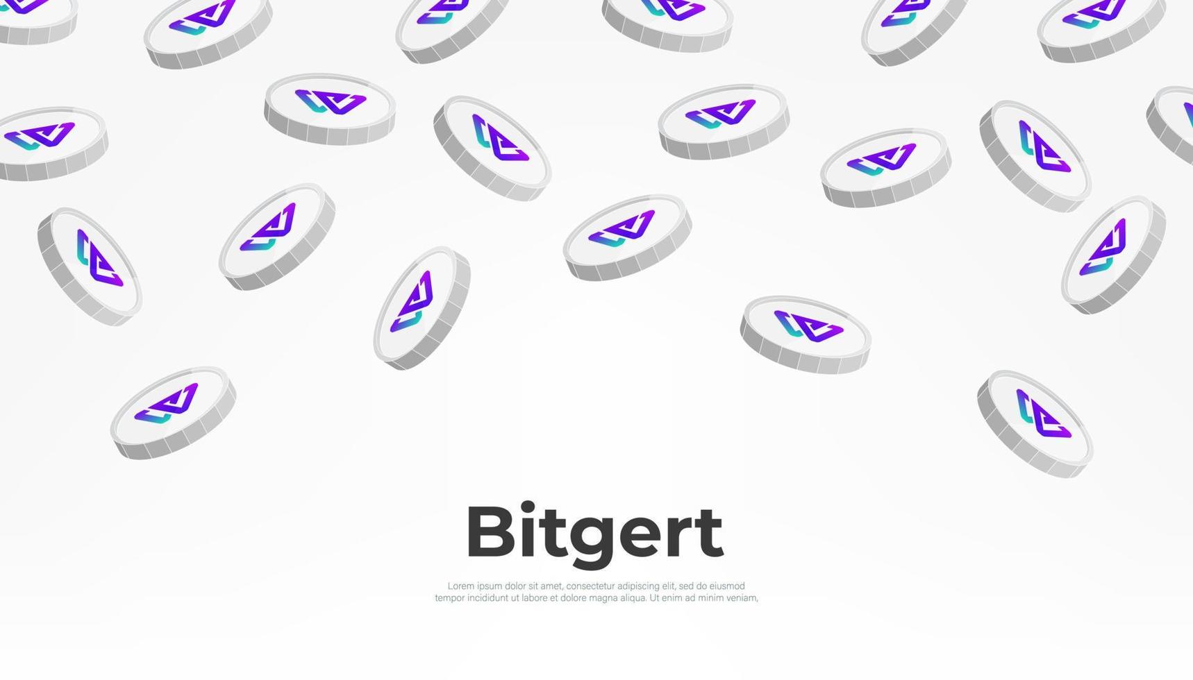 Bitgert coin falling from the sky. BRISE cryptocurrency concept banner background. vector