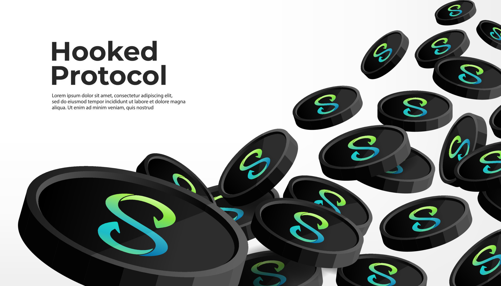 Hooked Protocol HOOK cryptocurrency concept banner background. 19843378 Vector Art at Vecteezy