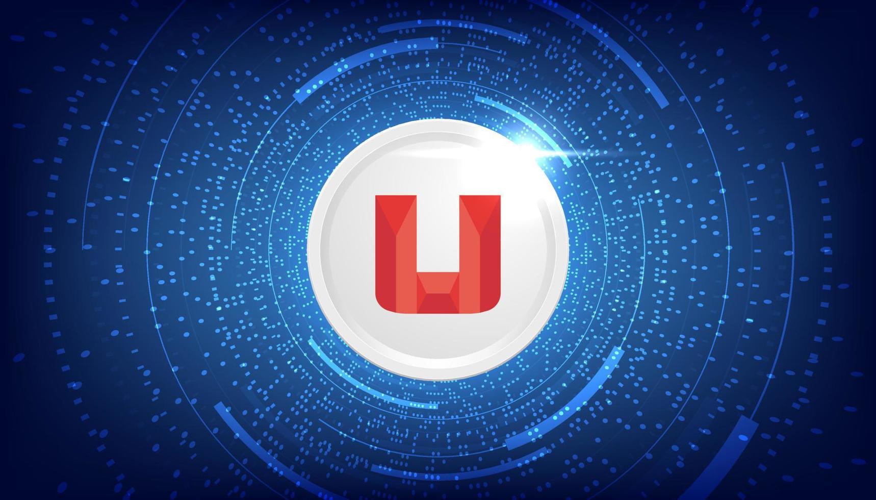 Uquid Coin UQC cryptocurrency concept banner background. vector