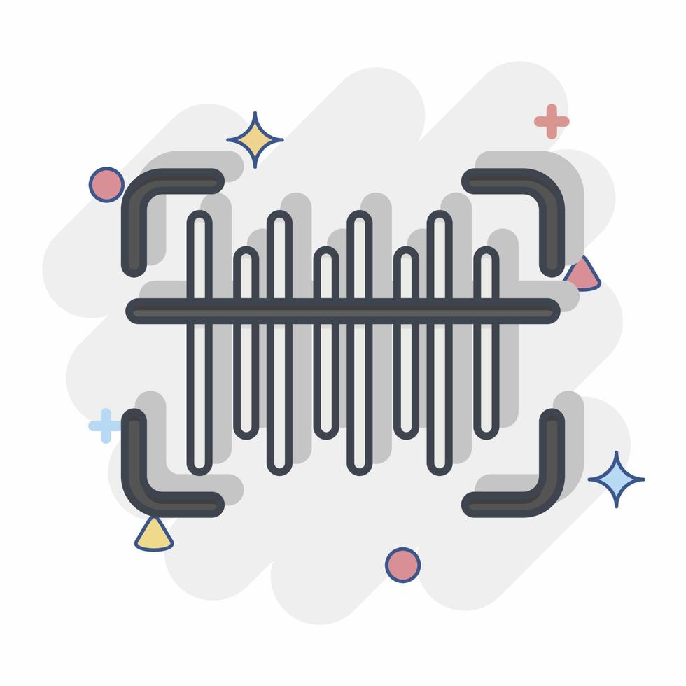 Icon Barcode Scan. related to Contactless symbol. Comic Style. simple design editable. simple illustration vector