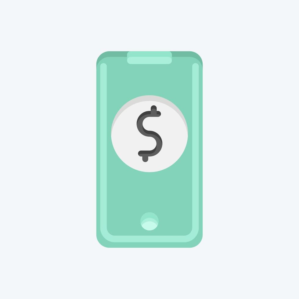 Icon Mobile Banking. related to Contactless symbol. Flat Style. simple design editable. simple illustration vector