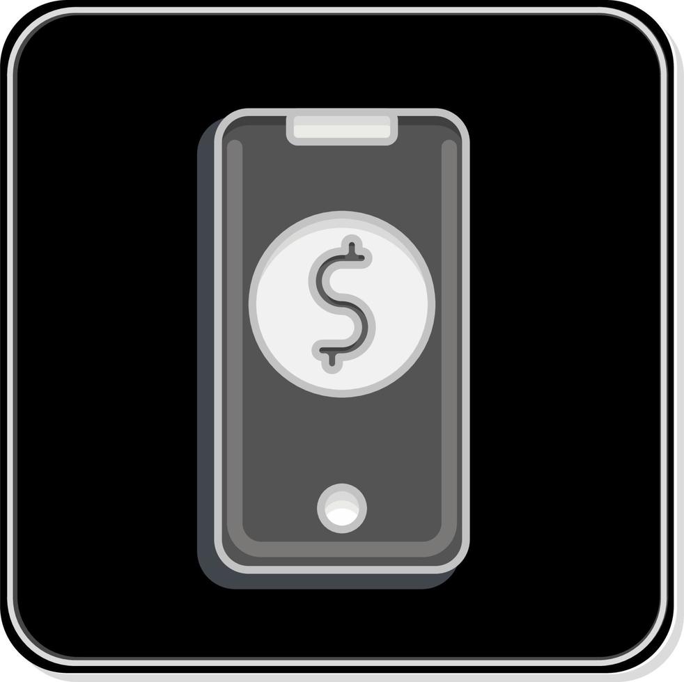 Icon Mobile Banking. related to Contactless symbol. Glossy Style. simple design editable. simple illustration vector
