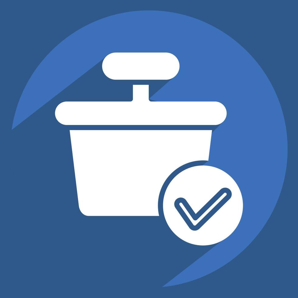 Icon Verification. related to Contactless symbol. Long Shadow Style. simple design editable. simple illustration vector