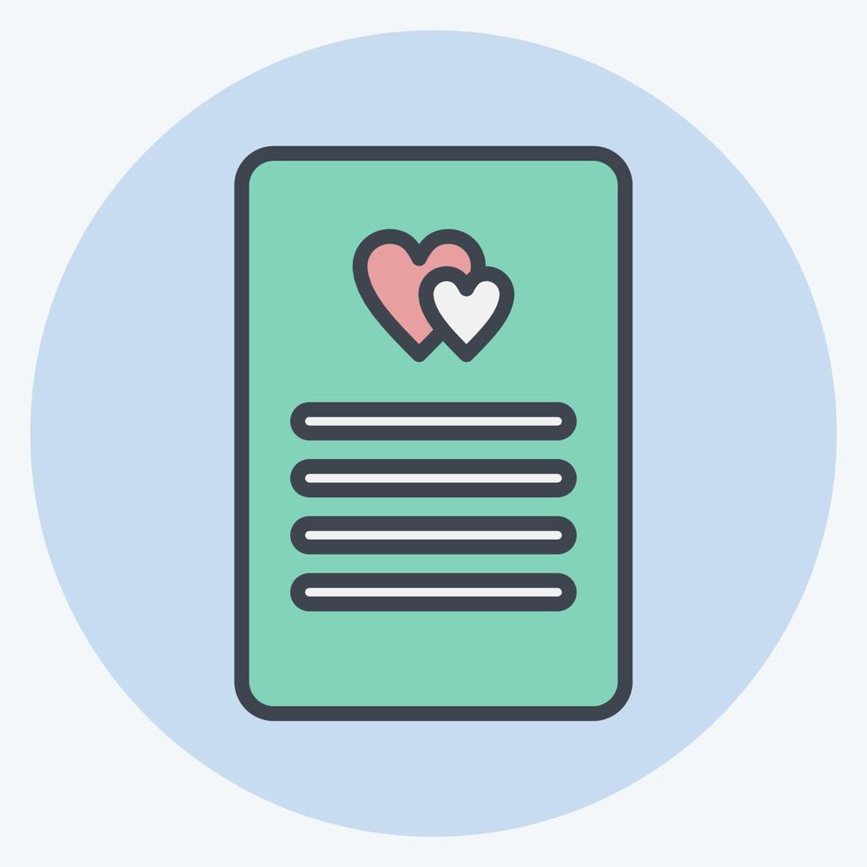 Icon Wishlist. related to Contactless symbol. Color Mate Style. simple design editable. simple illustration vector