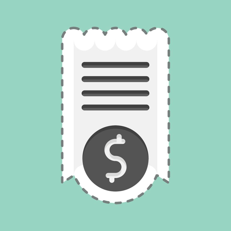 Sticker line cut Invoice. related to Contactless symbol. simple design editable. simple illustration vector