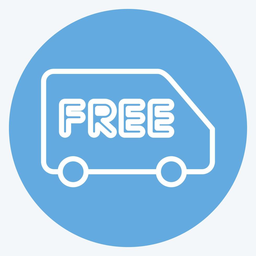 Icon Free Shipping. related to Contactless symbol. Blue Eyes Style. simple design editable. simple illustration vector