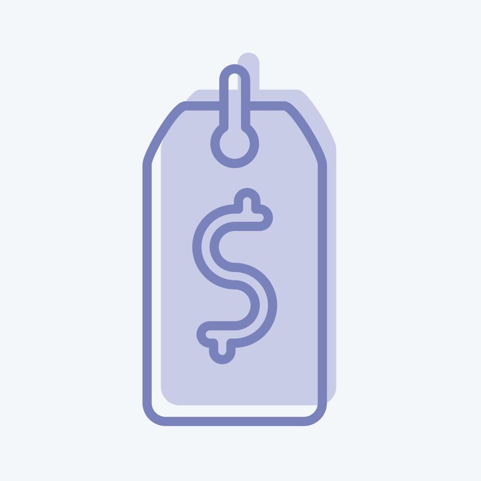 Icon Price Tag. related to Contactless symbol. Two Tone Style. simple design editable. simple illustration vector