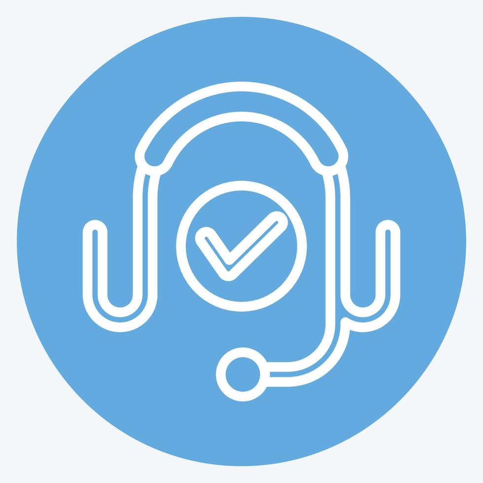 Icon Customer Service. related to Contactless symbol. Blue Eyes Style. simple design editable. simple illustration vector