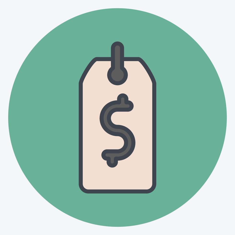 Icon Price Tag. related to Contactless symbol. Color Mate Style. simple design editable. simple illustration vector