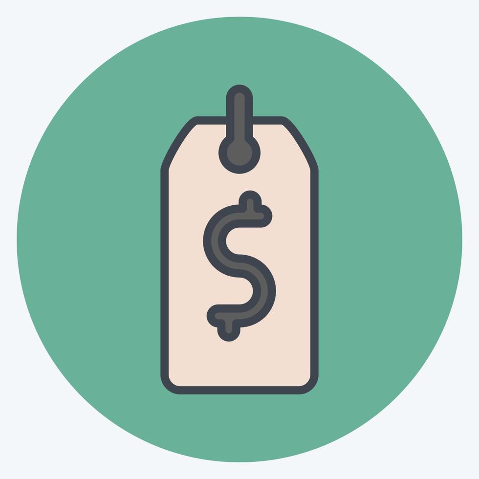 Icon Price Tag. related to Contactless symbol. Color Mate Style. simple design editable. simple illustration vector