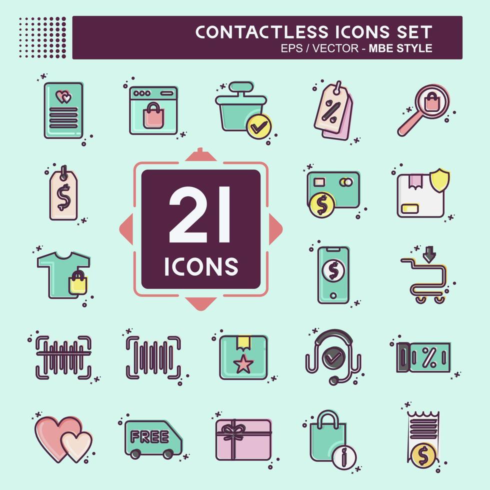 Icon Set Contactless. related to Business symbol. MBE Style. simple design editable. simple illustration vector