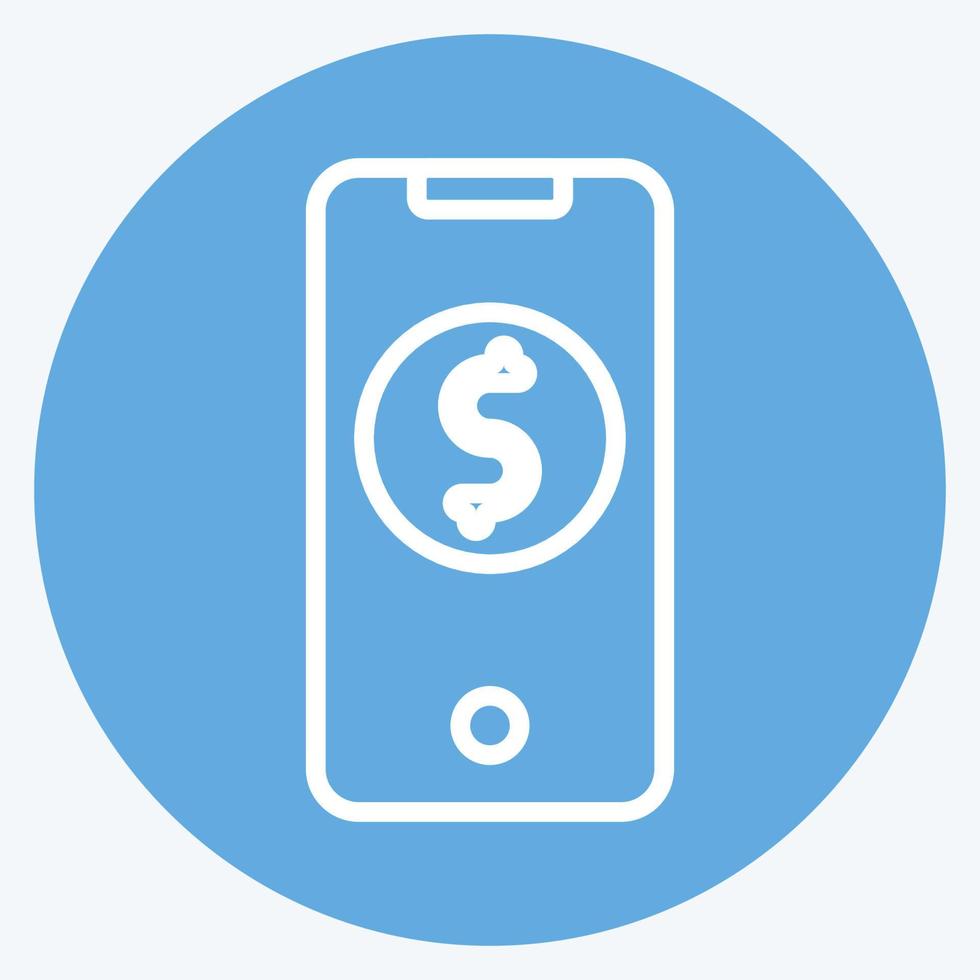 Icon Mobile Banking. related to Contactless symbol. Blue Eyes Style. simple design editable. simple illustration vector