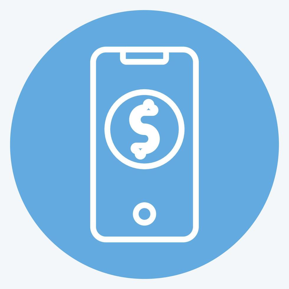 Icon Mobile Banking. related to Contactless symbol. Blue Eyes Style. simple design editable. simple illustration vector