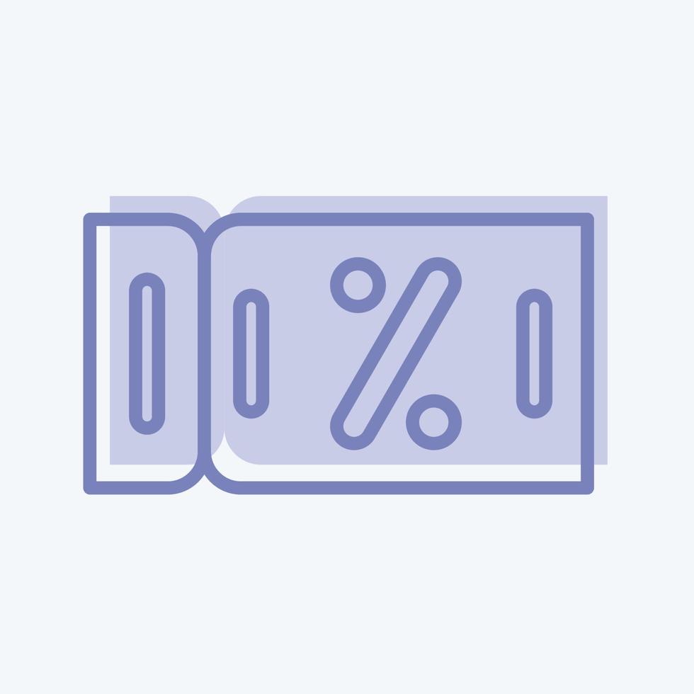 Icon Discount Coupon. related to Contactless symbol. Two Tone Style. simple design editable. simple illustration vector