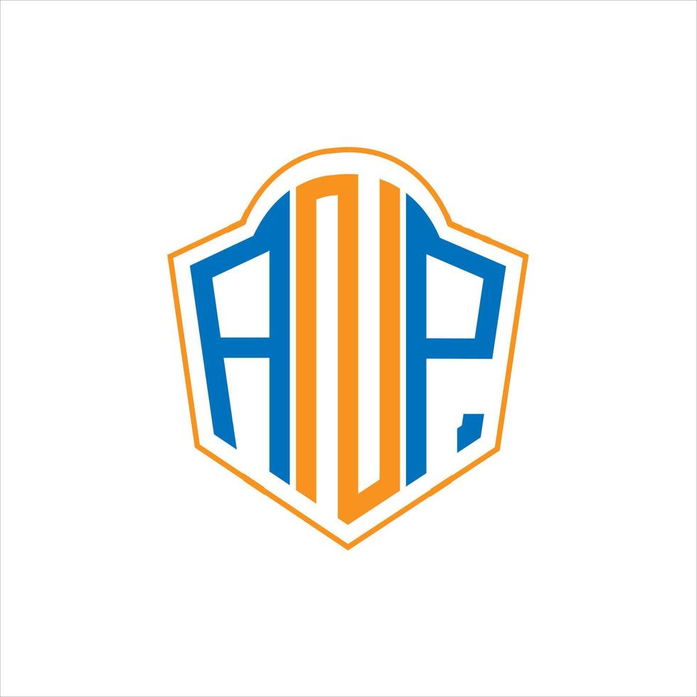 ANP abstract monogram shield logo design on white background. ANP creative initials letter logo. vector