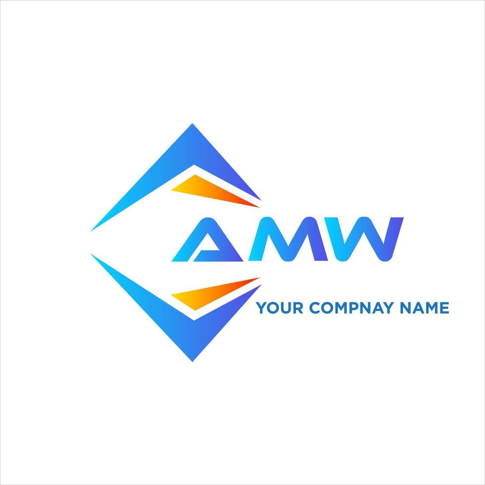 AMW abstract technology logo design on white background. AMW creative initials letter logo concept. vector