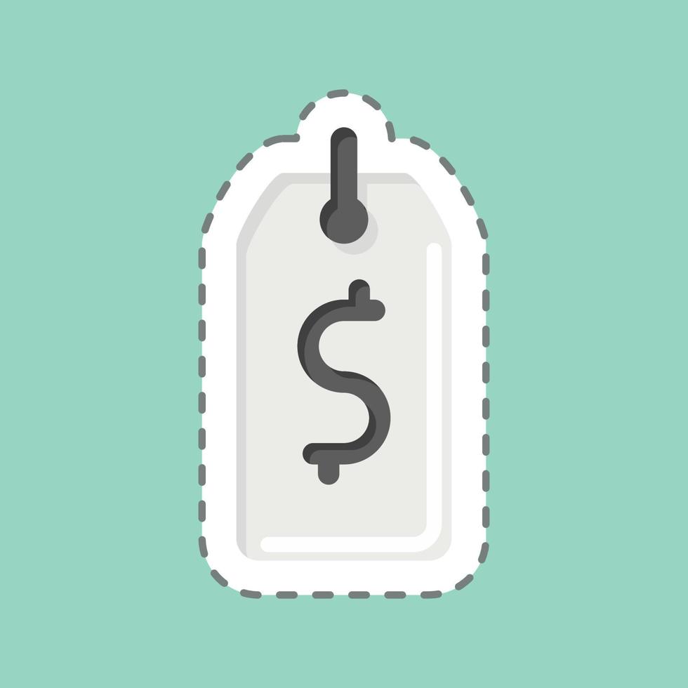 Sticker line cut Price Tag. related to Contactless symbol. simple design editable. simple illustration vector