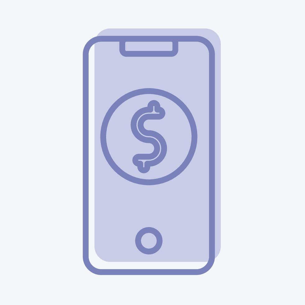 Icon Mobile Banking. related to Contactless symbol. Two Tone Style. simple design editable. simple illustration vector