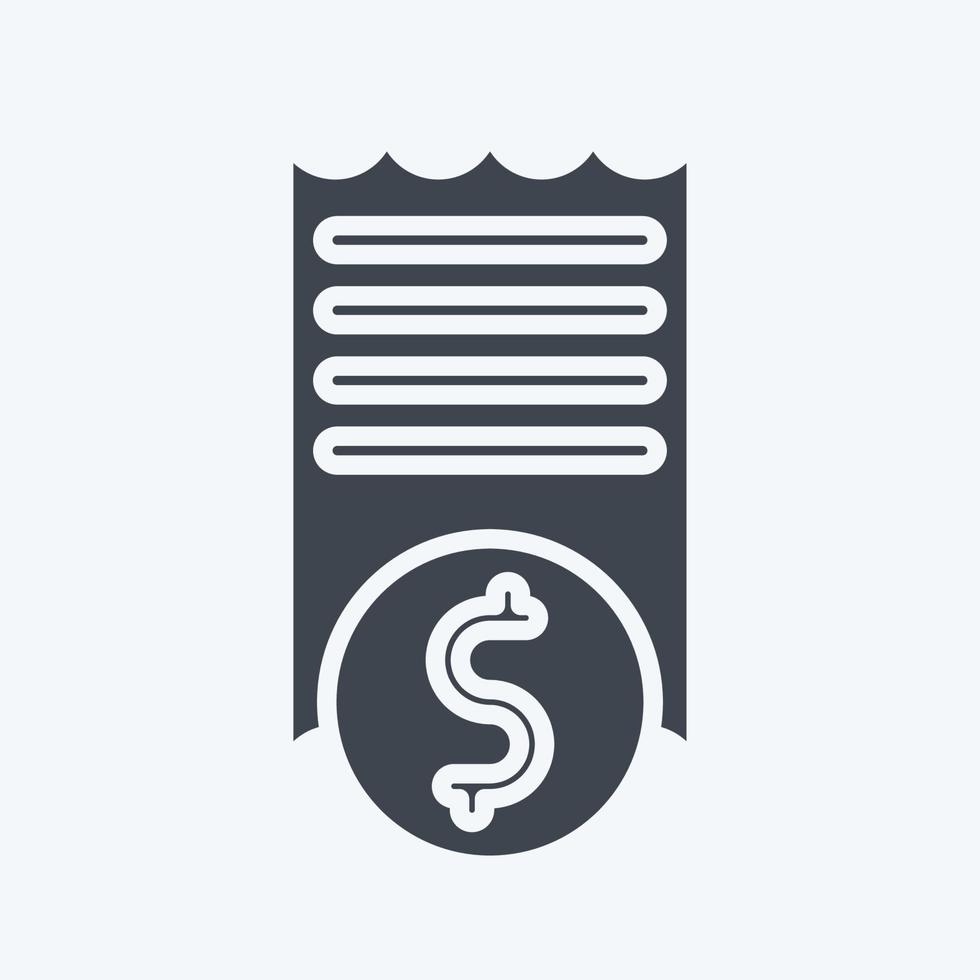 Icon Invoice. related to Contactless symbol. glyph style. simple design editable. simple illustration vector