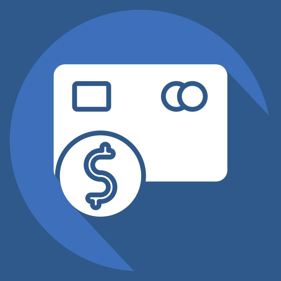 Icon Payment Options. related to Contactless symbol. Long Shadow Style. simple design editable. simple illustration vector