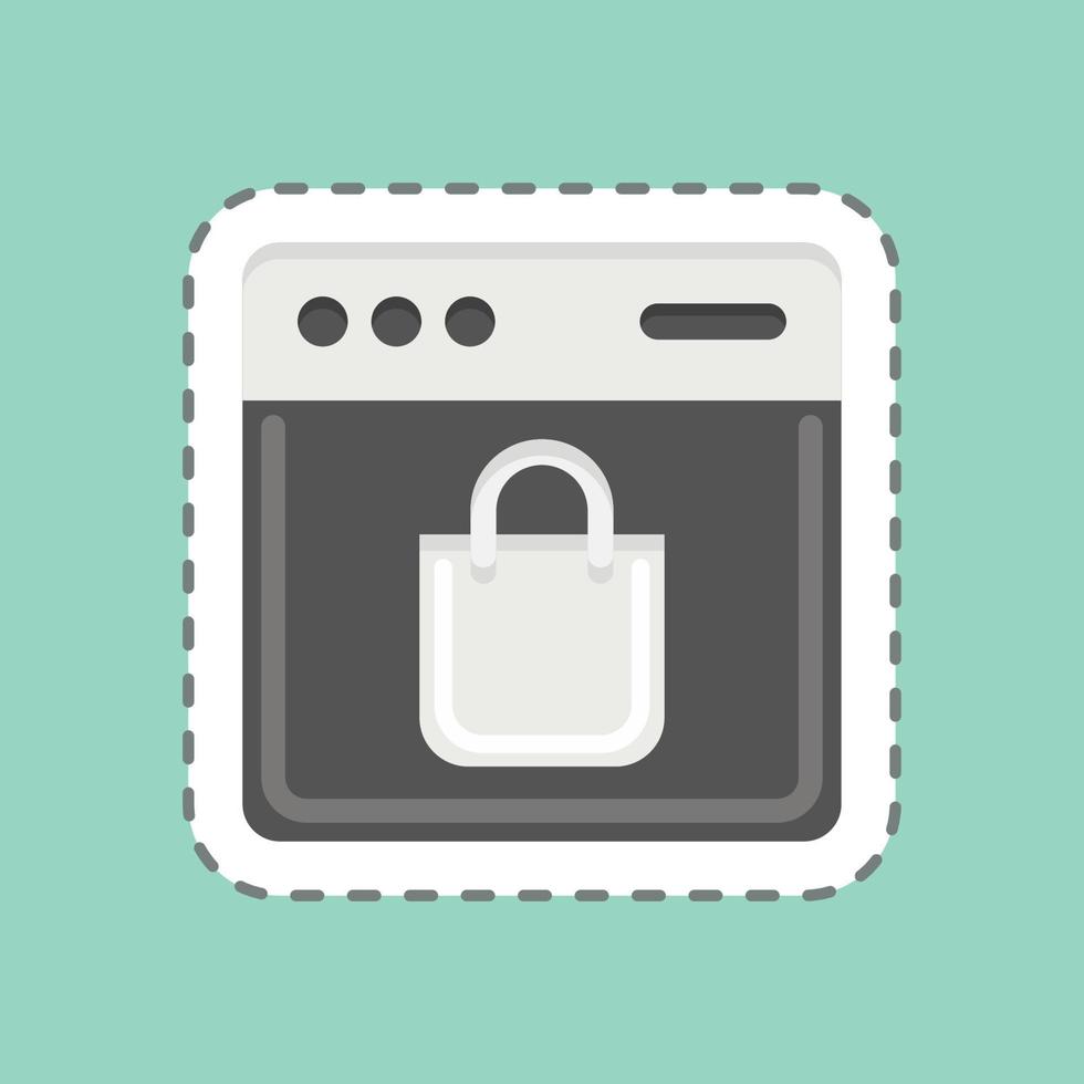 Sticker line cut Website. related to Contactless symbol. simple design editable. simple illustration vector