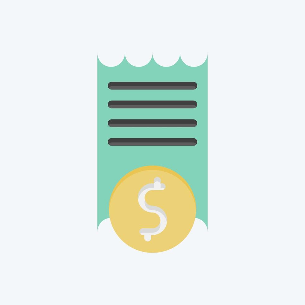 Icon Invoice. related to Contactless symbol. Flat Style. simple design editable. simple illustration vector
