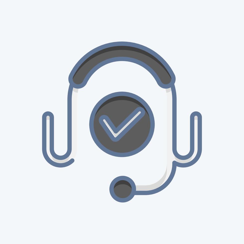Icon Customer Service. related to Contactless symbol. Doodle Style. simple design editable. simple illustration vector