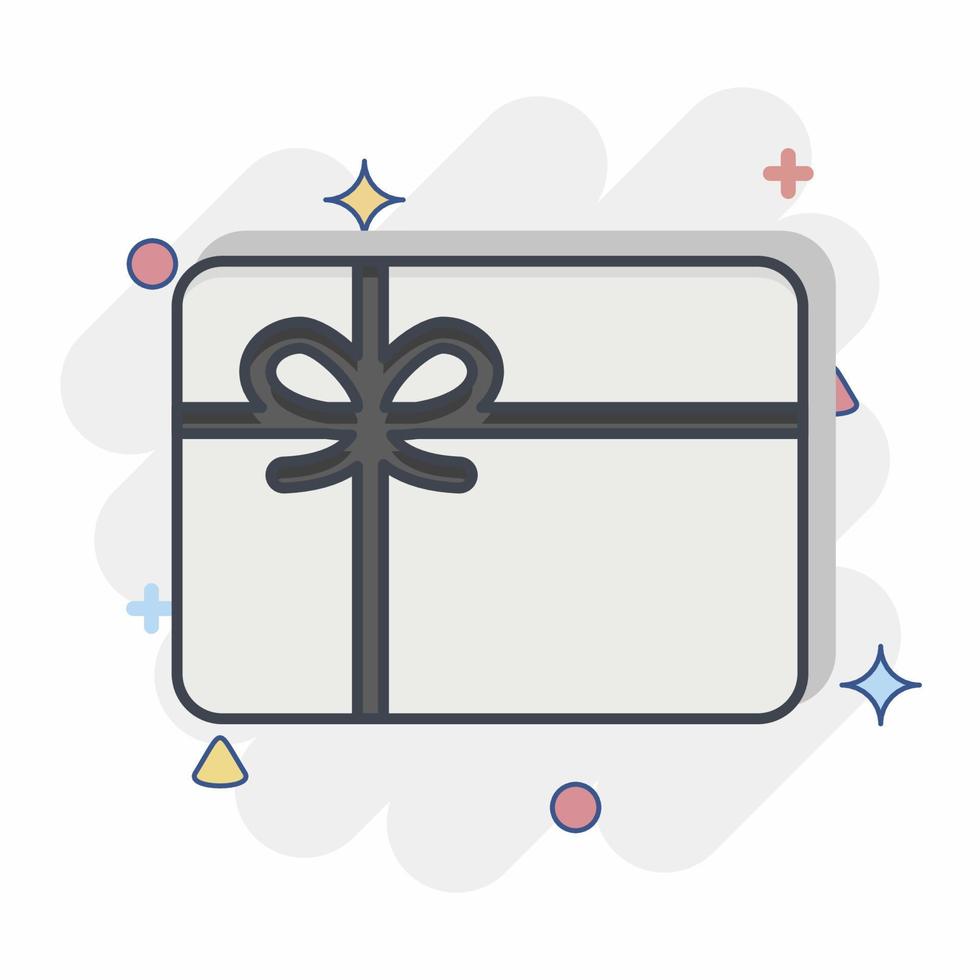 Icon Gift Card. related to Contactless symbol. Comic Style. simple design editable. simple illustration vector