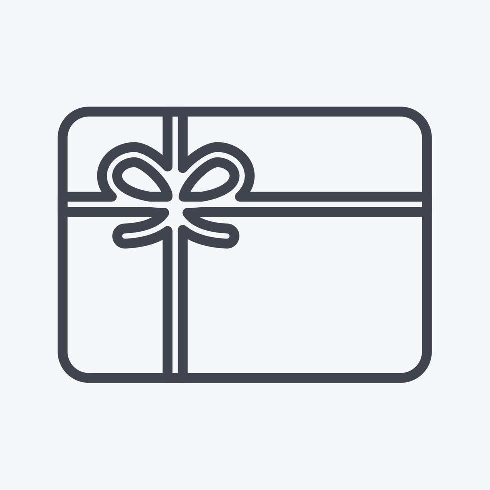 Icon Gift Card. related to Contactless symbol. Line Style. simple design editable. simple illustration vector
