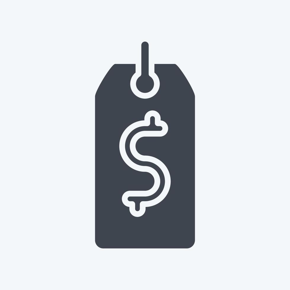 Icon Price Tag. related to Contactless symbol. glyph style. simple design editable. simple illustration vector