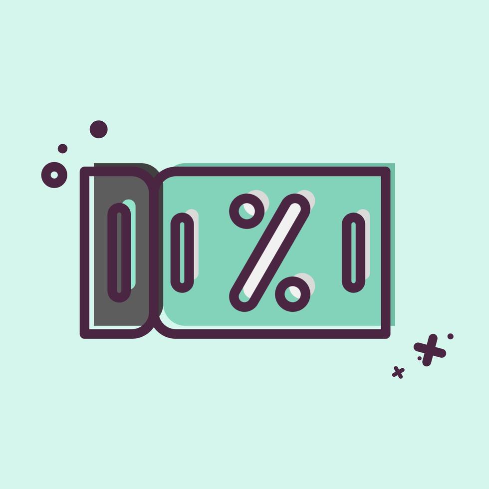 Icon Discount Coupon. related to Contactless symbol. MBE Style. simple design editable. simple illustration vector