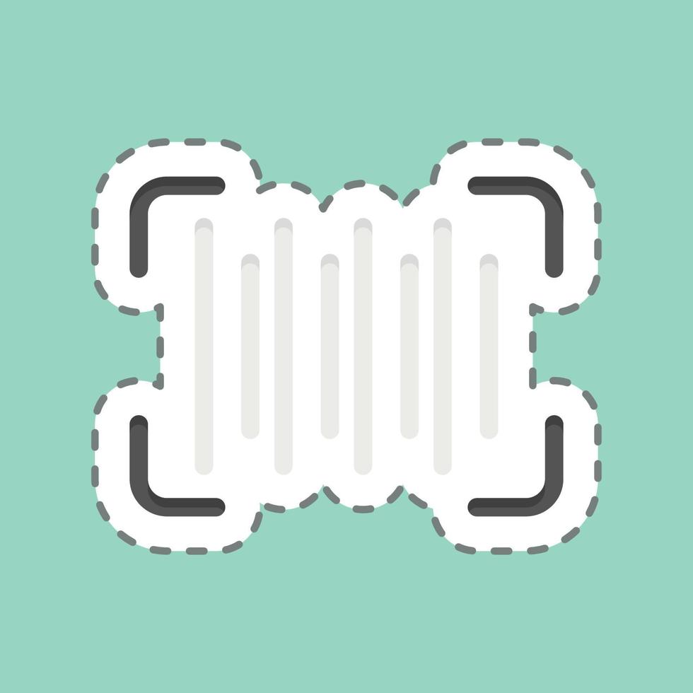 Sticker line cut Barcode. related to Contactless symbol. simple design editable. simple illustration vector