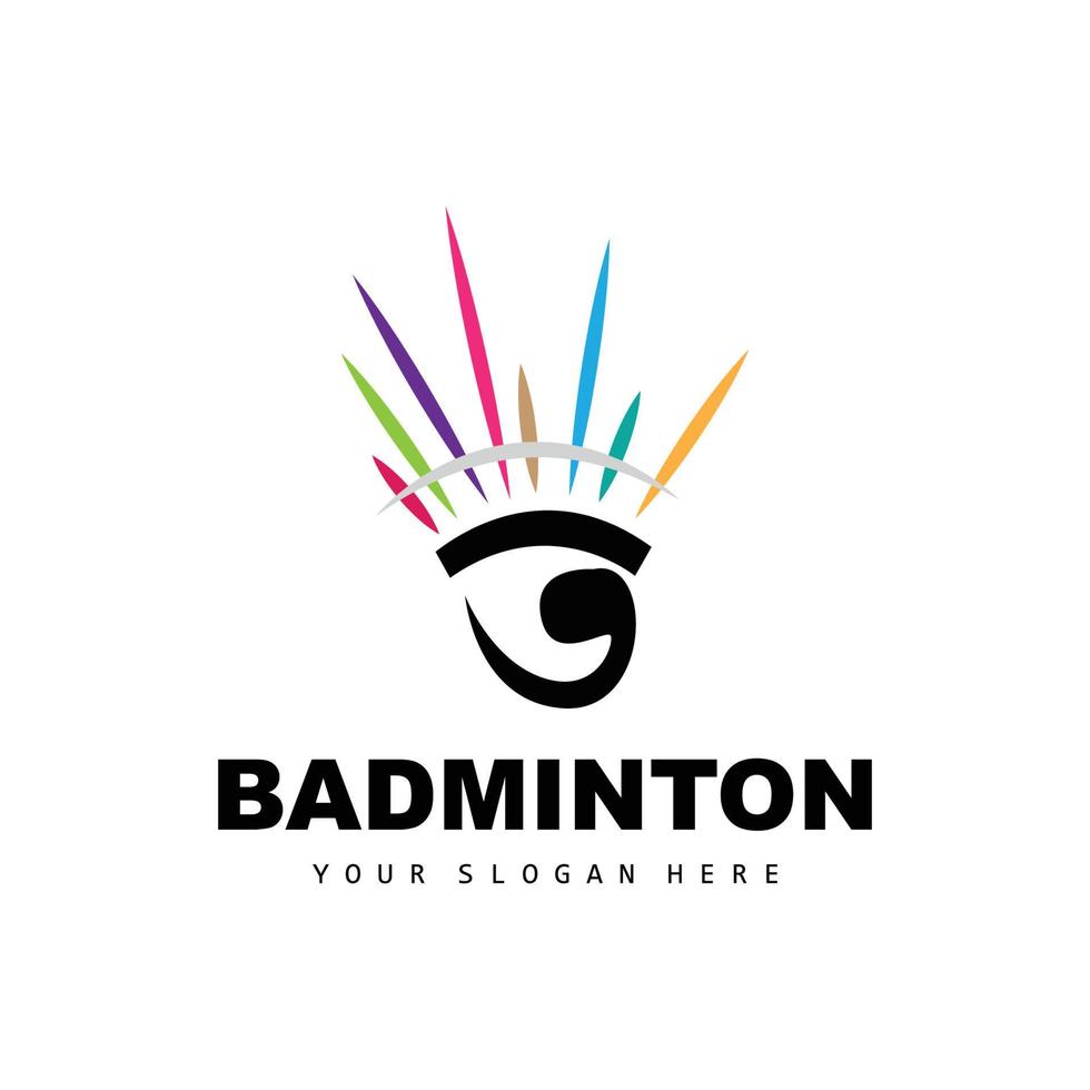 Badminton Logo, Sport Branch Design, Vector Abstract Badminton Players Silhouette Collection