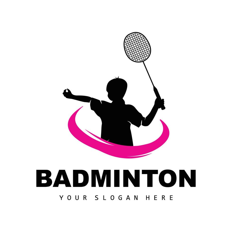 Badminton Logo, Sport Branch Design, Vector Abstract Badminton Players Silhouette Collection