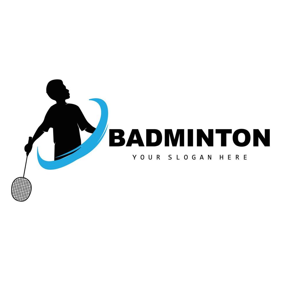 bádminton logo, deporte rama diseño, vector resumen bádminton jugadores silueta colección