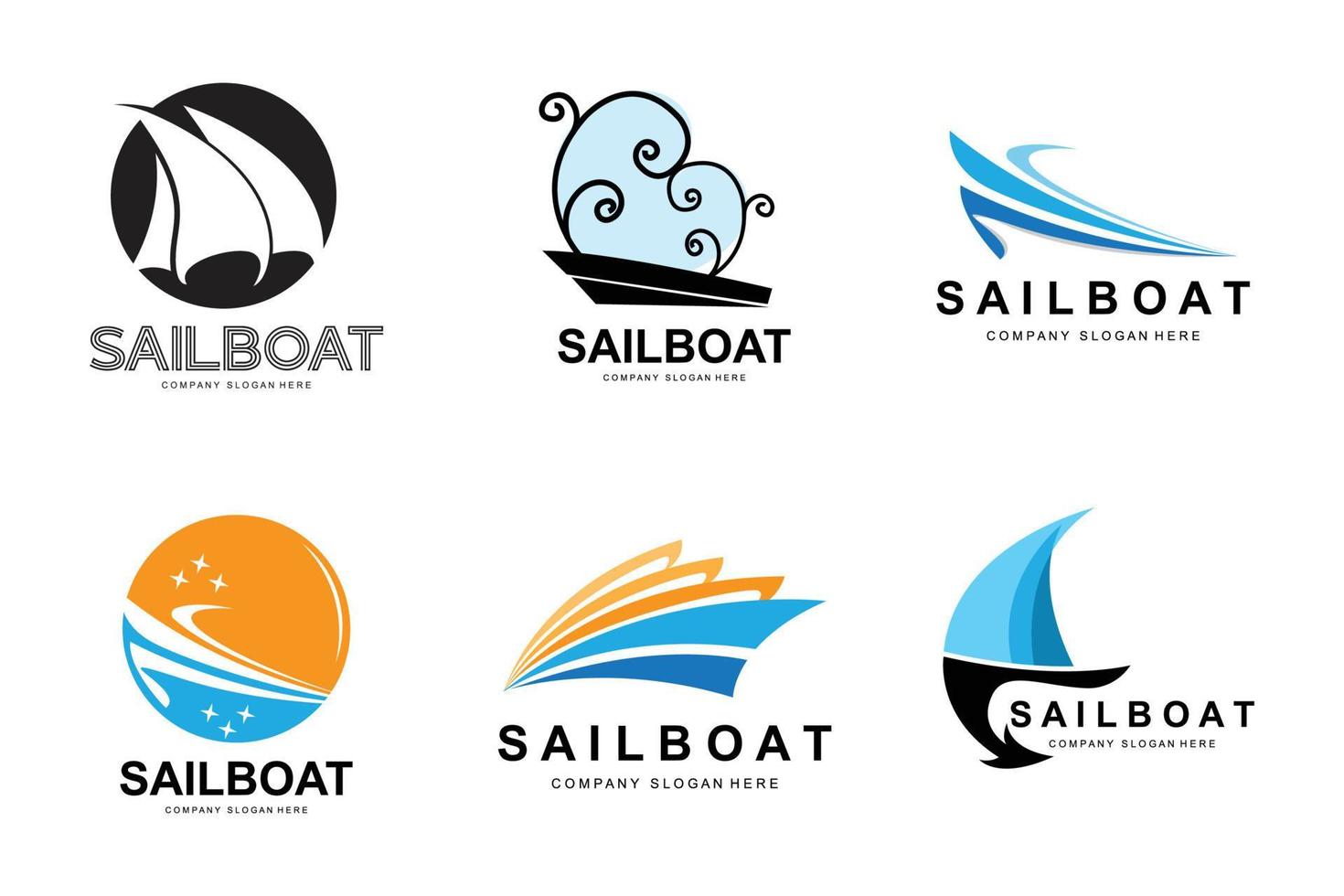 Sailboat Logo Design, Fishing Boat Illustration, Fishing Boat Company Brand Vector Icon, Boat Shop Design, Fish Shop, Transportation