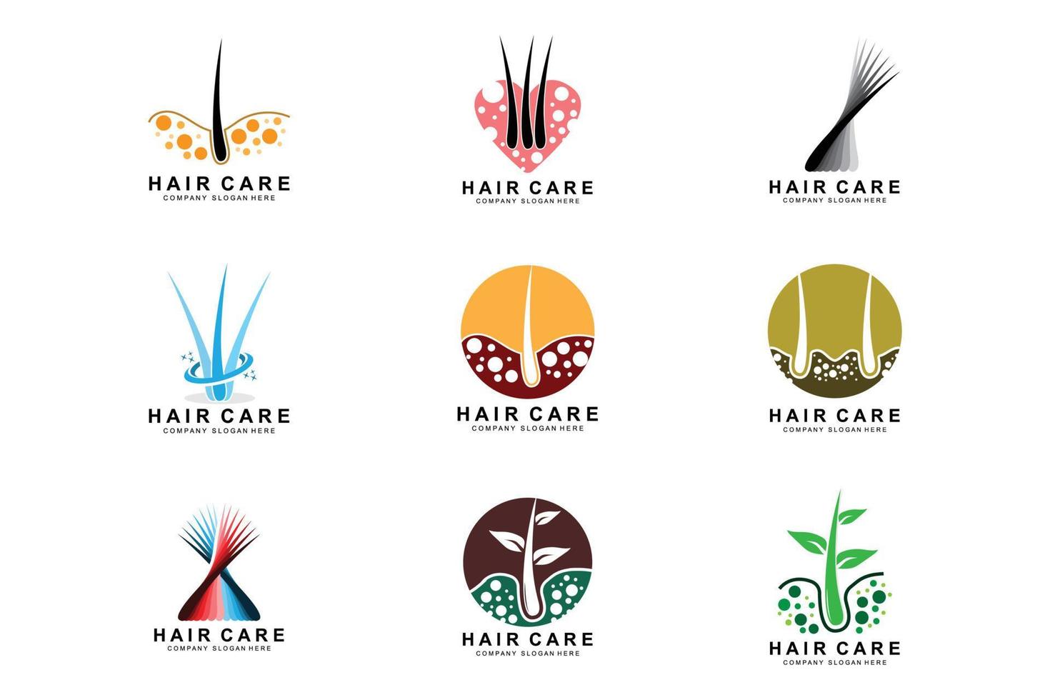 Hair Care Logo, Scalp Layer Design, Health Salon Brand Illustration vector