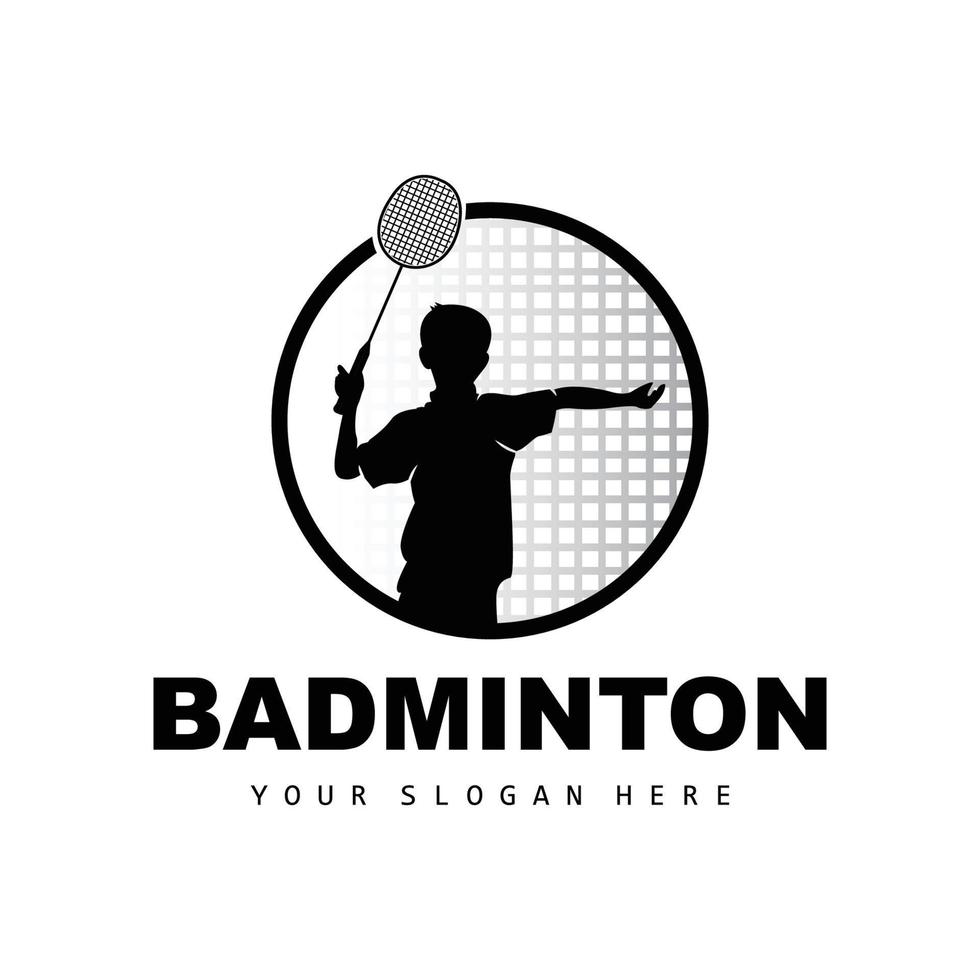 bádminton logo, deporte rama diseño, vector resumen bádminton jugadores silueta colección