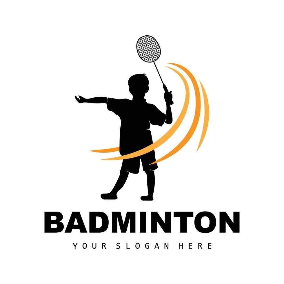 bádminton logo, deporte rama diseño, vector resumen bádminton jugadores silueta colección