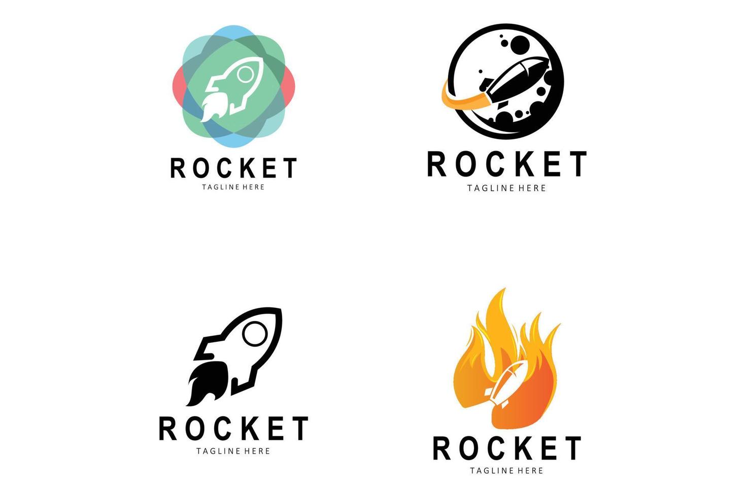 Rocket Logo Design, space exploration vehicle vector