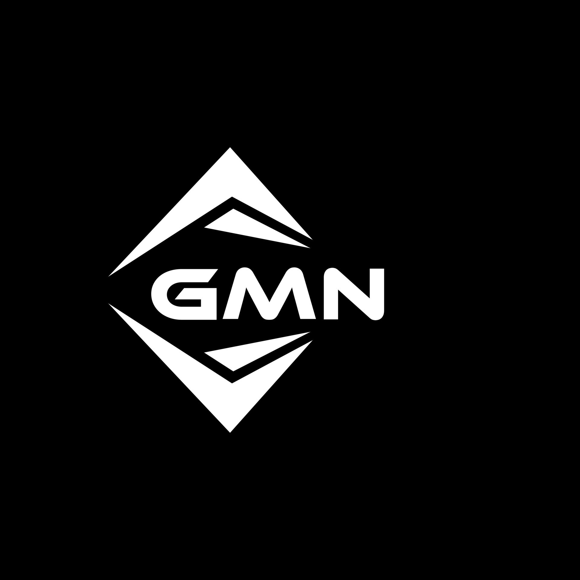 GMN abstract technology logo design on Black background. GMN creative
