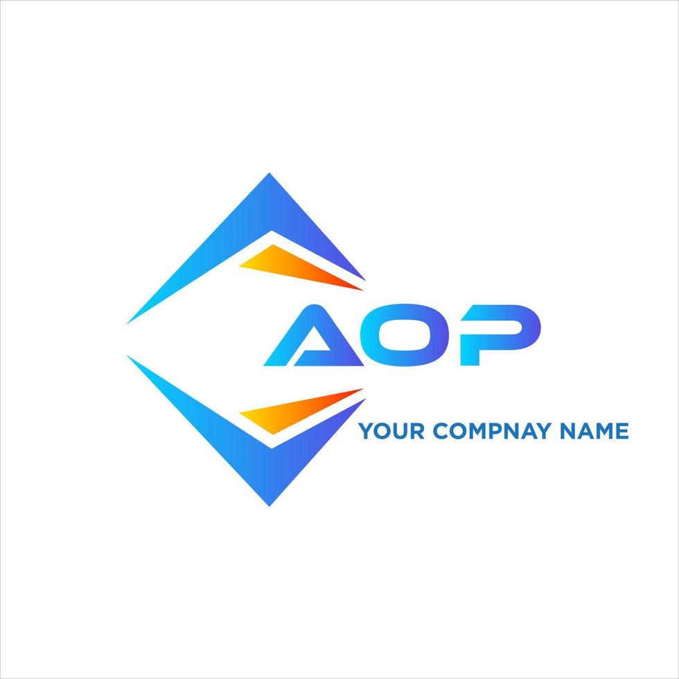 aop resumen tecnología logo diseño en blanco antecedentes. aop creativo iniciales letra logo concepto. vector