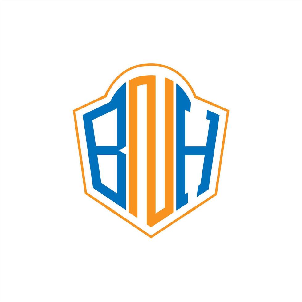 BNH abstract monogram shield logo design on white background. BNH creative initials letter logo. vector