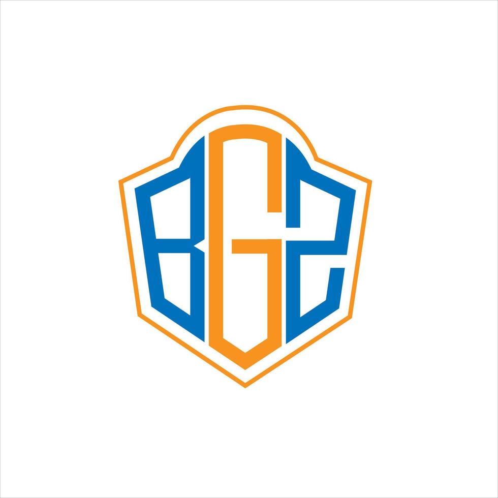 bgz resumen monograma proteger logo diseño en blanco antecedentes. bgz creativo iniciales letra logo. vector