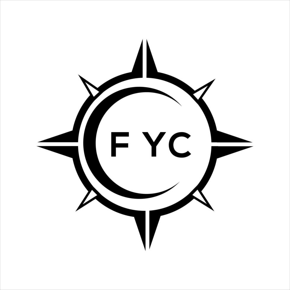 fyc resumen tecnología circulo ajuste logo diseño en blanco antecedentes. fyc creativo iniciales letra logo. vector