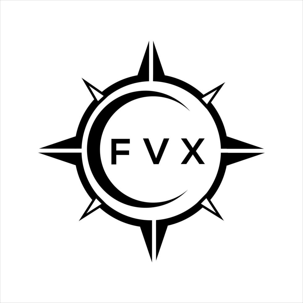 FVX abstract technology circle setting logo design on white background. FVX creative initials letter logo. vector