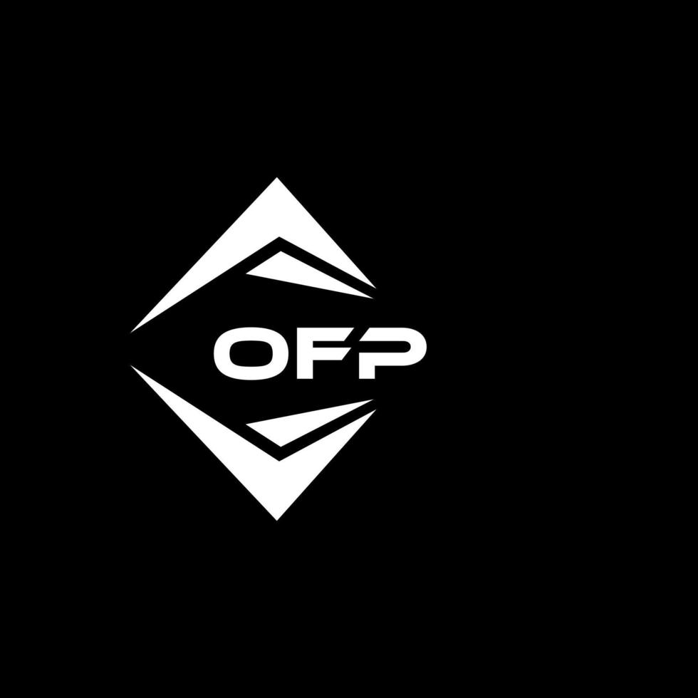 ofp resumen tecnología logo diseño en negro antecedentes. ofp creativo iniciales letra logo concepto. vector