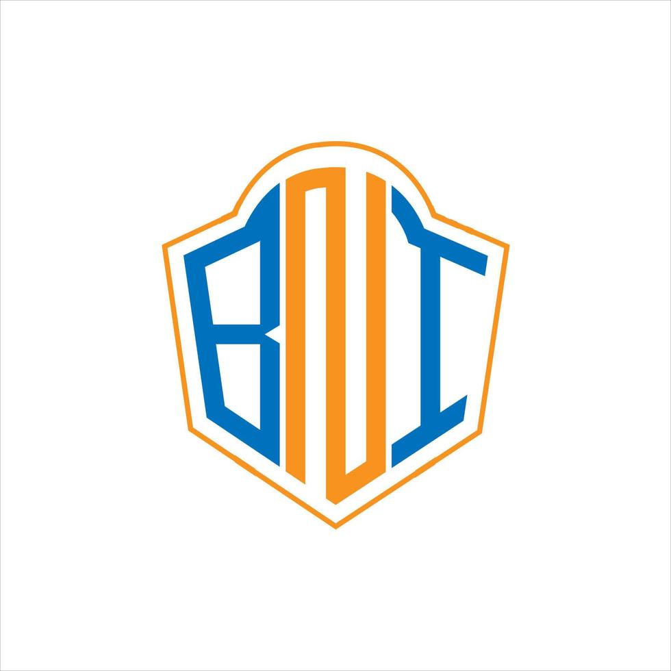 BNI abstract monogram shield logo design on white background. BNI creative initials letter logo. vector