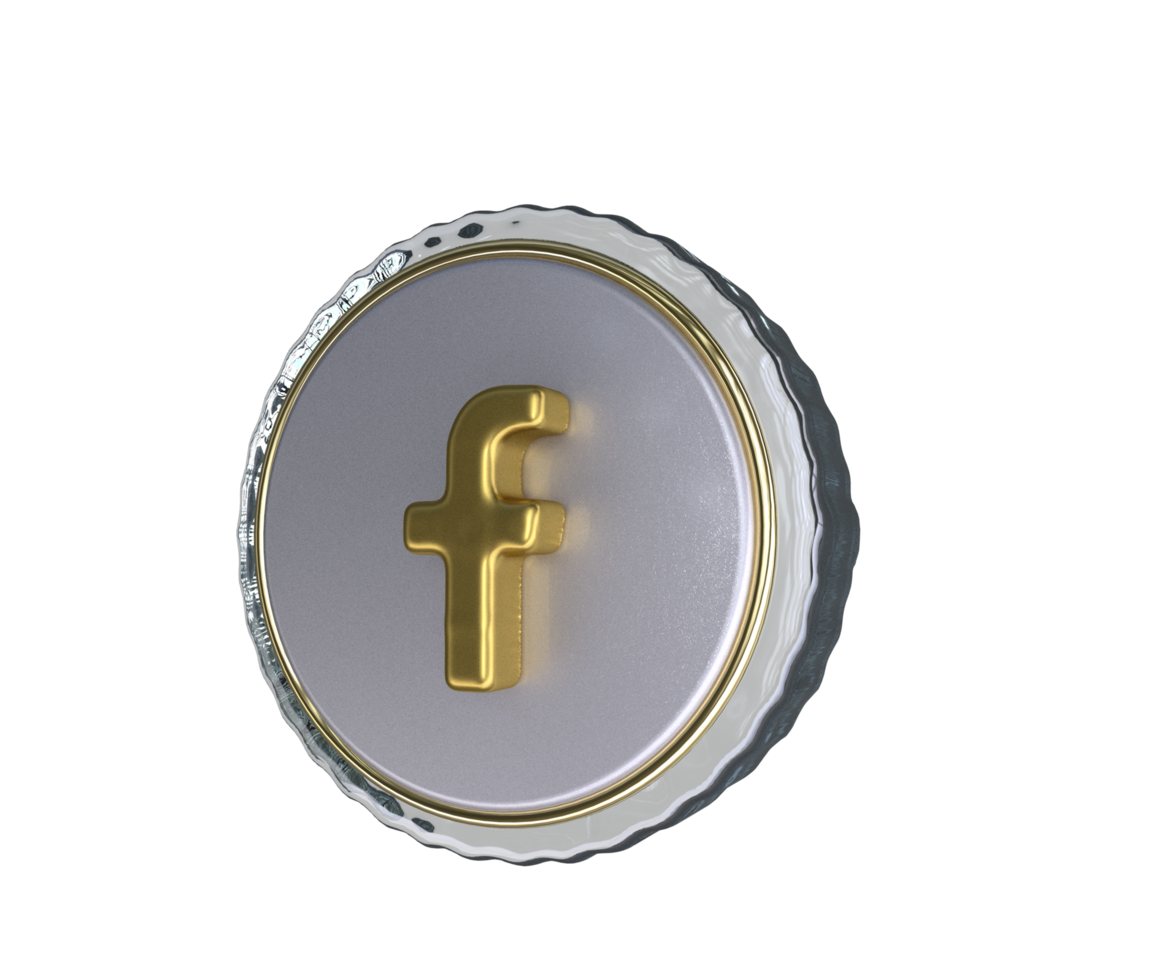 Realistic Facebook icon 3D illustration png
